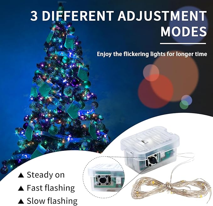 Fairy Lights 7Ft 20 LED Twinkle String Lights 3 Modes Battery Operated Waterproof Firefly Starry for Mason Jar Party Wedding Easter Valentines Day Table Centerpieces(Rainbow-Pastel, 24 Pack)