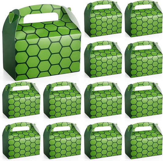 Marspark 24 Pack Turtle Anime Birthday Party Supplies, Paper Gift Boxes, Cartoon Candy Treat Boxes for Anime Themed Birthday Party Decorations(Turtle Pattern)