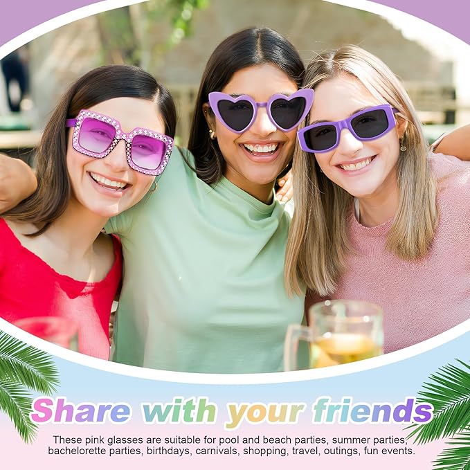 10 Pack Mixed Styles Trendy Retro Sunglasses for Women/Men Party Favors Sungasses Costume Accessories Eyewear Set