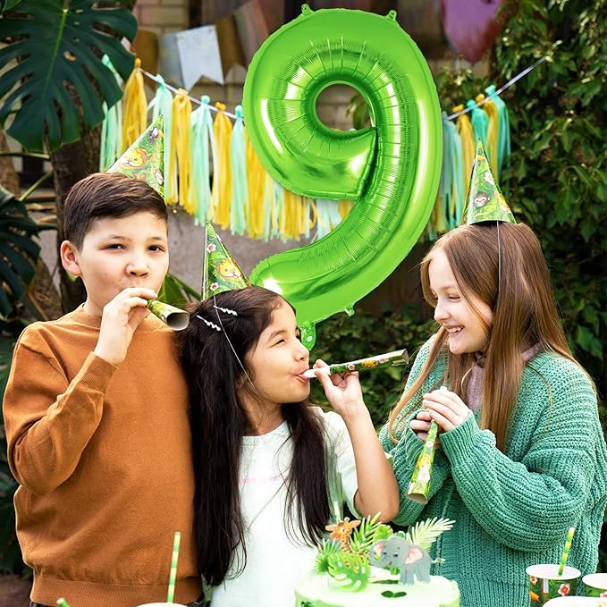 Green Number 9 Balloon 40 Inch, Big Large Foil Helium Number Balloons, Jumbo Giant Mylar Number 9 Balloons for 9 Year Old Birthday Party Decorations Supplies Anniversary Celebration
