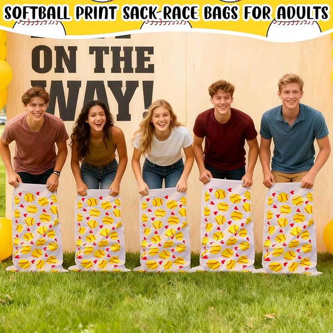 16 Pcs Potato Sack Race Bags Large Softball Race Bags for Family Outdoor Sport Game Decorations for Adults and Kids Bean Sack Games Set Outside Yard Birthday Party Supplies 40 x 20 Inches