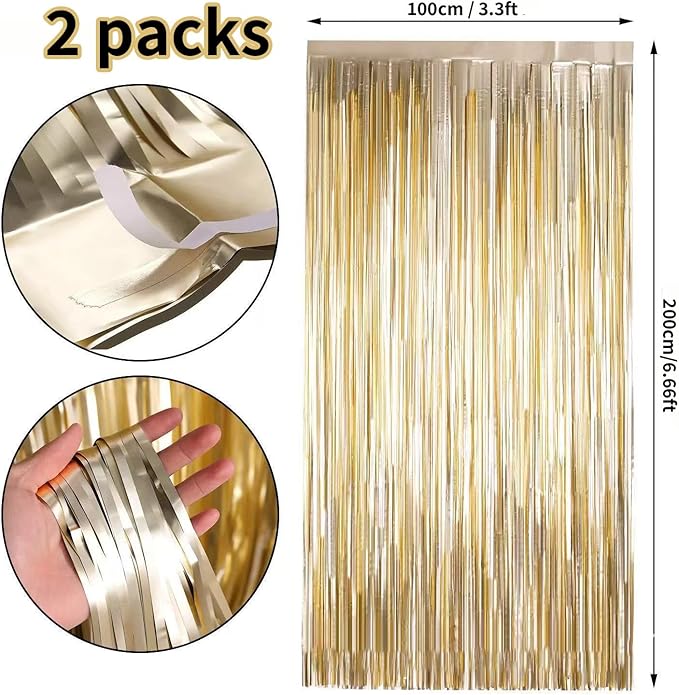 45Pcs Bachelorette Party Decorations Champagne Gold, Bride To Be Balloon Banner with Fringe Curtain Diamond Ring Confetti Balloons, Bridal Shower Engagement Wedding Party Supplies Decor Kit