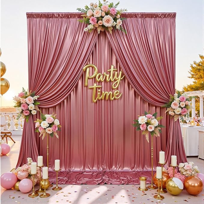 20x12FT Rose Gold Sequin Backdrop Curtain for Party - 4 Panels 5x12FT Wrinkle-Free Shimmer Drapes for Birthday, Wedding, Christmas, Decorations & Photography