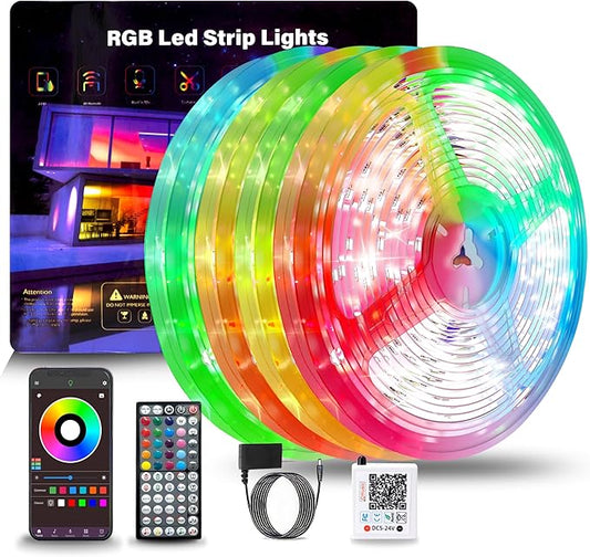 GANZQH 400FT Led Lights for Bedroom, Color Changing RGB Led Strip Lights Indoor, Music Sync Led Light Strip with Remote and App Control, DIY Led lights for Room Home Decor Ambient Lighting (4*100FT)
