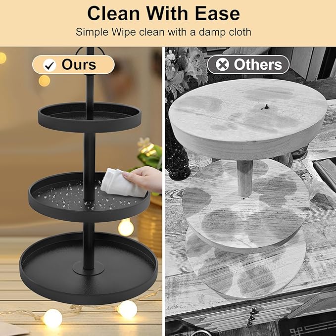 Cupcake Stand for 50 Cupcakes,Cupcake Stand Metal 3 Tier Cupcake Tower Black Tiered Tray Stand Cupcake Holder Stand Cake Stand Serving Trays Dessert Stands with Handle for Party
