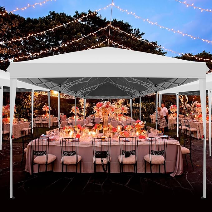 COBIZI 10x30 Pop up Canopy Tent for Parties with 8 Removable Sidewalls, Waterproof UPF 50+ Commercial Event Tent, Protable Outdoor Canopy with 4 Sandbags for Wedding, Backyard(10x30FT, White)