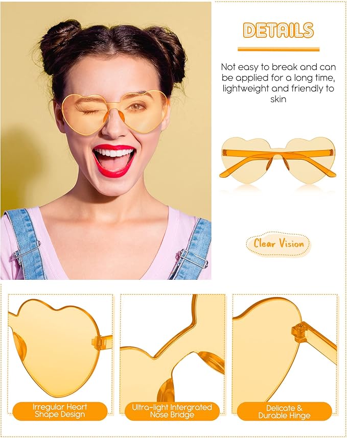 Colzzy 30 Pairs Valentines Day Sunglasses Colorful Heart Shaped Glasses Bulk for Women Bachelorette Party Romantic