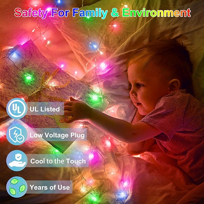 750 LED 240FT Christmas String Lights Outdoor with 12 Lighting Modes, Green Wire Christmas Lights with Timer & Dimmable, Waterproof Plug in Fairy Lights for Room Party Home Patio Xmas, Multicolor