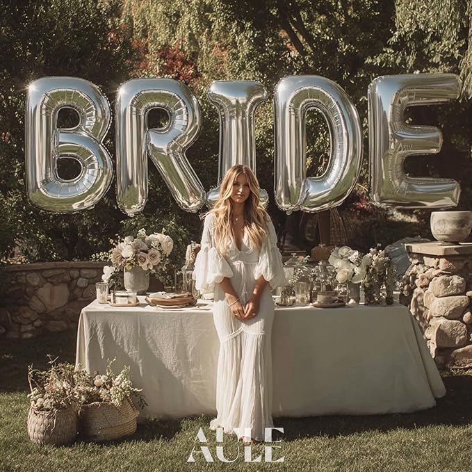 AULE 40 Inch Big Letter Balloon Silver H Large Foil Helium Alphabet Balloons A-Z for Birthday Anniversary Graduation New Year Party Decoration Supplies