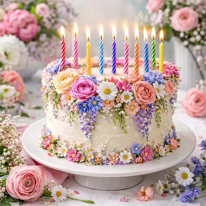 by Tugba Aydan - Birthday Candle - 72 Count Mix Color Birthday Candles for Cake, Cake Candle for Birthday, Party Small Candles