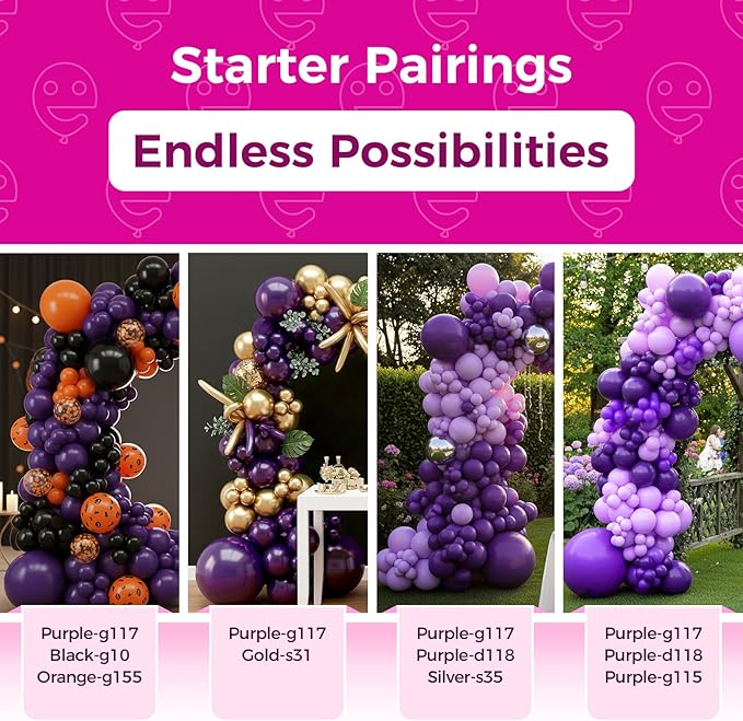 Bezente Dark Purple Giant Balloons 36 Inch - 8 Pack Jumbo Purple Large Round Purple Balloons for Wedding Graduation Halloween Birthday Party Backdrop Decorations
