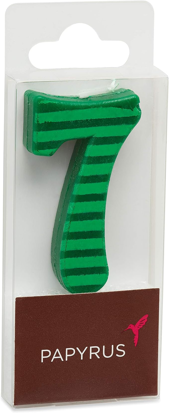 Papyrus Number Birthday Candles Pack, Green Stripes (10-Count)