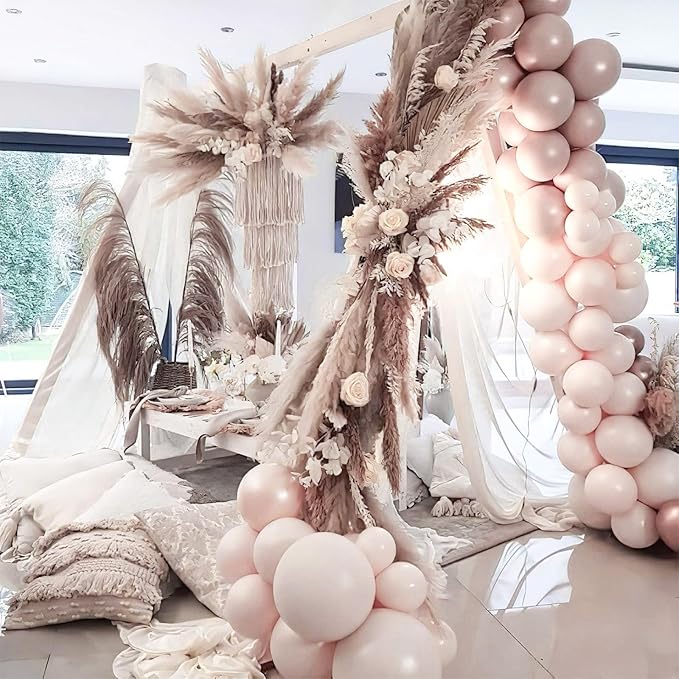 PartyWoo Beige Balloons 152pcs Different Sizes of 18 12 10 5 Inch Boho Cream Ivory Neutral Balloon Arch Kit Garland for Wedding Graduation Engagement Baby Shower Birthday Party Decorations White-F60