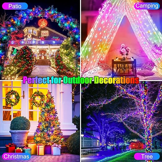 4 Pack Fairy Lights Battery Operated with Remote, 33FT 100LED Waterproof Twinkle String Lights with Timer & 8 Modes,for Indoor Outdoor Patio Garden Wedding Party Christmas Decor-Multicolor