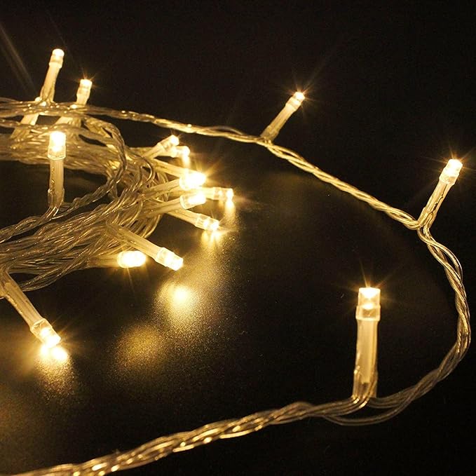 Fairy Lights Outdoor String Lights 33ft 100 LED with Memory Modes Controller, Extendable Christmas Lights Decorations for Wedding, Ramadan, Christmas, Valentine, Patio, Indoor and Outdoor (Warm White)