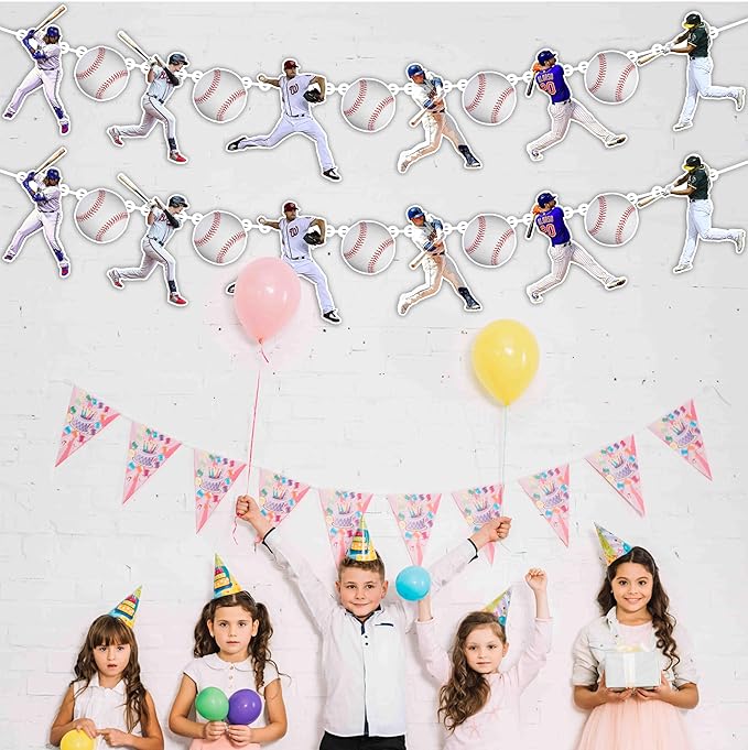 Baseball Garland Decoration – Sports Theme Birthday Party Supplies for Boys and Adults – Hanging Banner Garland for Baseball Fans – Durable Party Decoration for Birthday and Team Celebrations