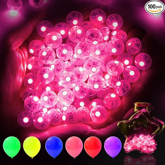 AIKEI 100pcs LED Balloon Lights, Pink Mini Balls Lights,Waterproof Mini Led Light for Valentine's Day Paper Lantern Wedding Christmas Birthday Party Decoration for Indoor Outdoor