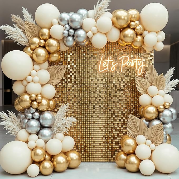 RUBFAC 135pcs Ivory White Balloons Different Sizes 18 12 10 5 Inch Latex Balloon Garland Arch for Party Decoration Birthday Gender Reveal Wedding Anniversary Baby Shower Party Supplies