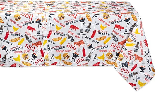 DII Outdoor Tabletop Collection, Stain Resistant & Waterproof, 60x84 w/Zipper, Barbeque