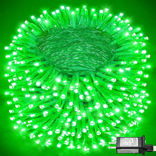 165FT 500 LED Outdoor String Lights, Plug in Christmas Lights Indoor Waterproof, 8 Modes Connectable Clear Wire Fairy Twinkle Lights for Indoor Home Garden Patio Party Decorations, Green