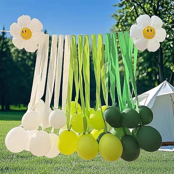 Crepe Paper Streamers 4 Rolls 328ft, Light Green and Deep Green Pack of Party Streamers for Birthday Decorations, Party Decorations, Wedding Decorations