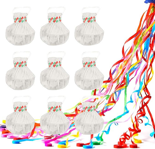 Throw Streamers Hand Throw Confetti Poppers Paper Crackers 10 Pack Magic Paper Cracker Romantic Confetti Streamer for Wedding, Birthday, Party, Graduation, Celebrations, Party Favors