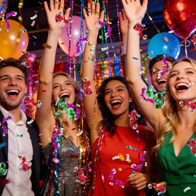 30 PCS Colorful Party Confetti Poppers with Box for Wedding Birthday Graduation Baby Shower Anniversary Christmas New Year's Party Supplies (Colorful Thread)