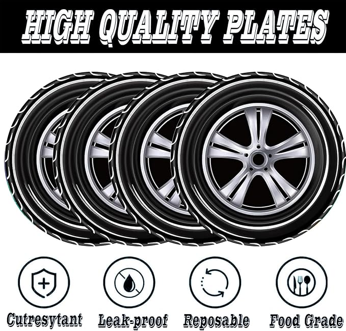 40 Pcs Race Car Party Plates and Napkins Set-9 inch Race Car Paper Dinner Plates Birthday Party Decorations Disposable Tableware Set for Kids Boys Birthday Baby Shower Serves 20
