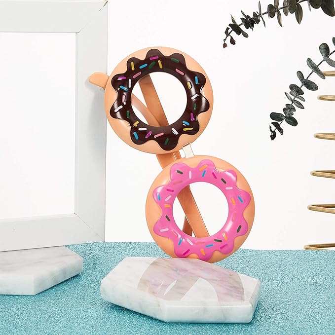 Frienda 2 Pieces Donut Glasses Donut Costume Glasses Novelty Party Donut Eyeglasses for Funny Snack Party Donut Birthday Party Favors Accessories