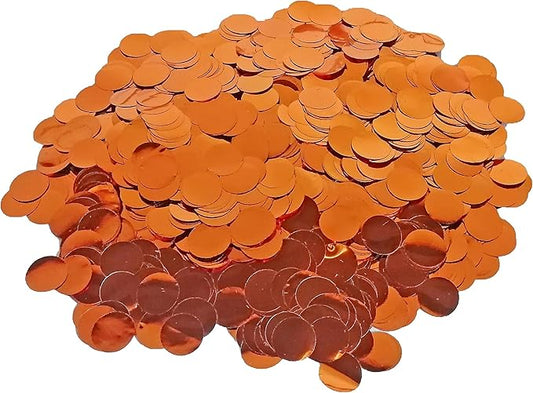 ZOOYOO Orange Foil Confetti, Round Foil Glitter Table Confetti Dots, Sparkling for Wedding Birthday Party Decoration (1.76 OZ, 1.5 cm)