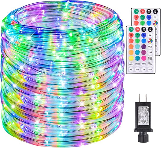 Nazuwke 200Ft Rope Lights Outdoor, 18 Colors Changing 610 LED String Lights Plug in with Remote, IP68 Waterproof Twinkle Fairy Light Rope Lighting Indoor for Bedroom Patio Christmas Halloween Decor