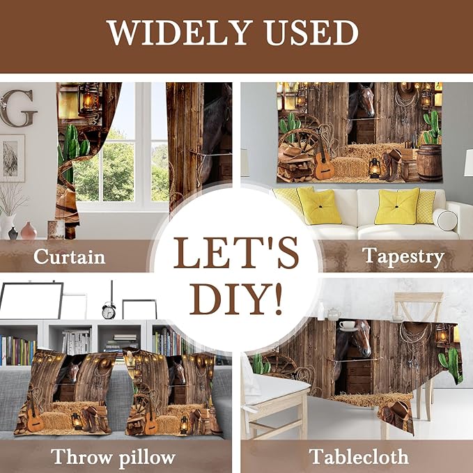 Mocsicka 7x5ft Western Cowboy Backdrop Wild West Rodeo Barn Background for Photoshoot Western Theme Party Decorations (Brown, 7x5ft)