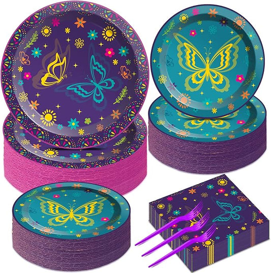 gisgfim 50 Guests Magic Movie Birthday Party Supplies Set Magic Movie Party Decoration Magic Movie Party Tableware Paper Plates Napkins for Boy Girl Birthday 200 PCS