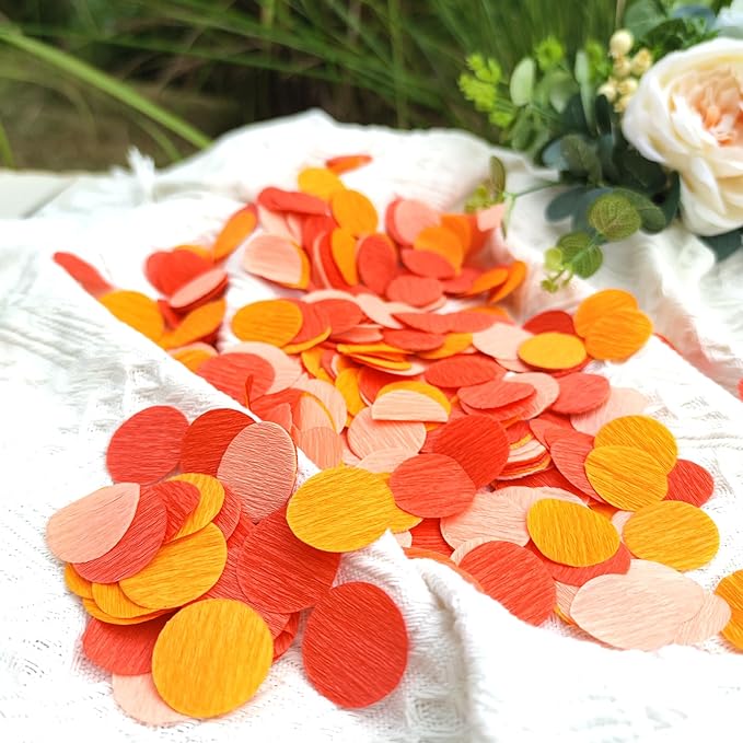 Ombre Orange Table Confetti for Fall Autumn Thanksgiving Harvest Orange Wedding Paper Confetti Baby Shower Birthday Party Decorations 1000 Count