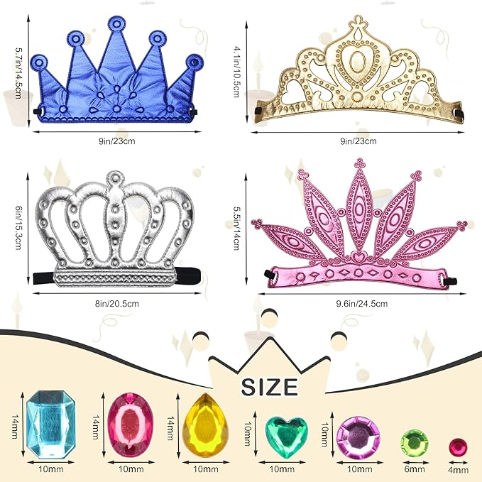AHIER 23 Pieces Foam Crowns Set, Princess Tiaras Crowns DIY Party Crowns Make Your Crowns With Diamond Sticker