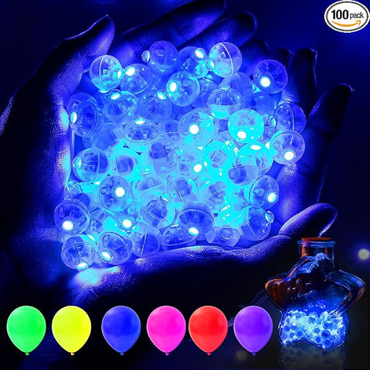 AIKEI 50pcs LED Balloon Lights, Mini Balls Lights,Long Standby Time Party Lamps,Waterproof Led Light for Paper Lantern Valentine's Day Wedding Birthday Party Decoration Blue