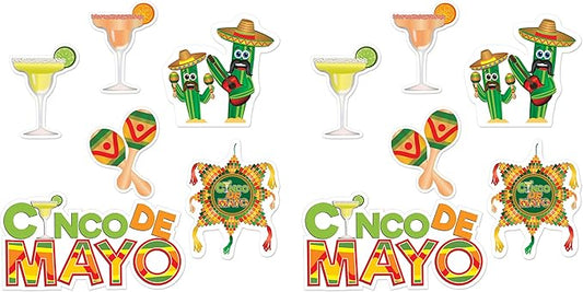 Beistle , 12 Piece Cinco De Mayo Cutouts, 9"-21.5"
