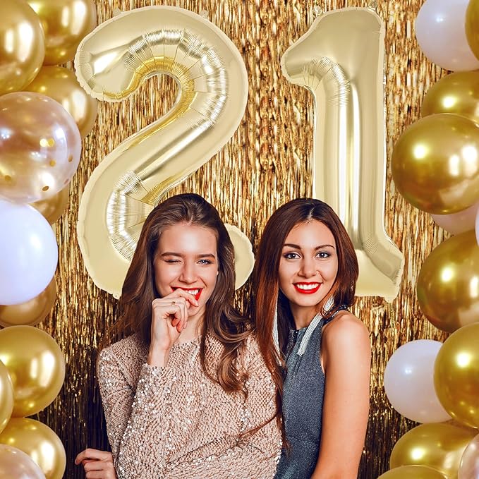 Champagne Gold Large Number 1 Balloon, 40 Inch Light Gold Foil Helium Number Balloons, Giant Mylar Number 1 Balloons for 1st Years Old Birthday Party Anniversary Decorations