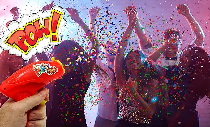 JA-RU Confetti Poppers for Kids (12 Pack) Colorful Party Poppers Confetti Shooters, Confetti Gun, Party Favors for Gender Reveal, Wedding, Birthday & New Year’s Eve | 955-12s