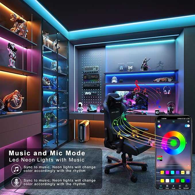 GANZQH 300FT Led Lights for Bedroom, Color Changing RGB Led Strip Lights Indoor, Remote and App Control Led Light Strip Music Sync , DIY Fancy Led lights for Room Home Decor Ambient Lighting (3*100FT)