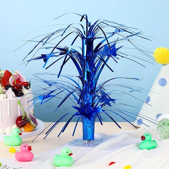 6 Pcs Blue Centerpieces for Tables Star Party Decorations Metallic Foil Spray Centerpieces for Graduation Birthday Event Photo Booth Props, 8.7 Inch Tall