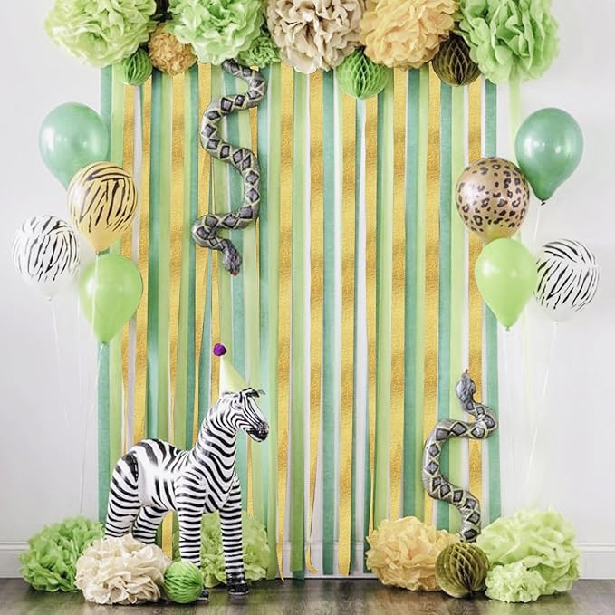 Sage Green Crepe Paper Streamers 8 Rolls 656 ft Crepe Paper Decorations for Birthday Party, Baby Shower, Wedding, Bridal Shower, Bachelorette