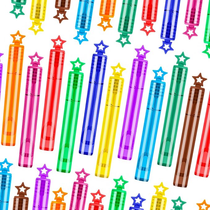 230 Pcs 10 Colors Star Bubble Wands,Bubbles Wand for Kids,Bulk, Perfect for Birthday, Wedding,Summer Outdoor Toys,Goody Bags Stuffer Bubbles,Carnival Prize,Party Favors