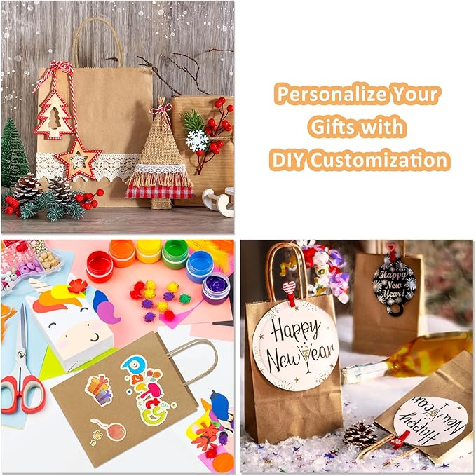 BagDream Small Gift Bags 25Pcs 5.25x3x8 Kraft Brown Paper Bags with Handles, for Small Gifts, Birthday, Wedding Party Favor, Retail Merchandise Paper Sacks