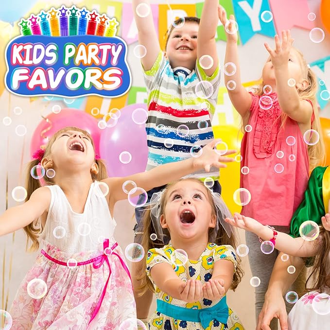 500 Pcs Mini Bubble Wands in 10 Colors, Bulk Party Favors for Kids, Themed Birthday, Christmas, New Year, Valentine, Carnival, School Classroom Prizes for Boys & Girls, Ideal Goodies Bags Stuffers
