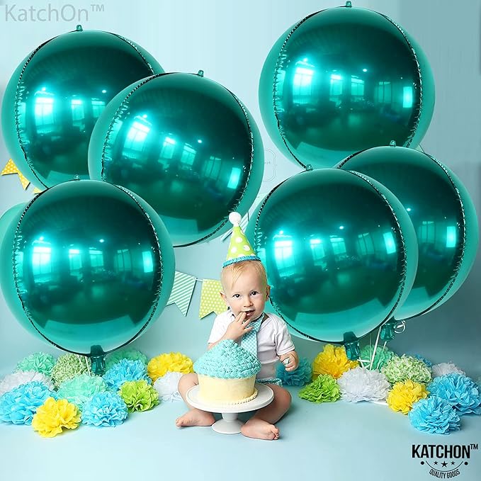 KatchOn, Emerald Green Balloons - Big 22 Inch, Pack of 6 | Dark Green Mylar Balloons for Emerald Green Party Decorations Emerald Green Foil Balloons for Graduation Decorations 2026 Jungle Party Decor