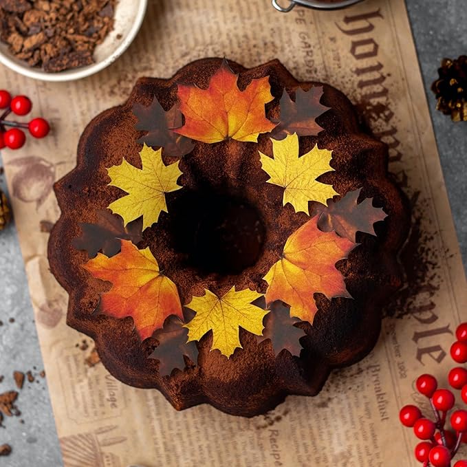 Edible Fall Leaves Assorted Set of 15 - Wafer Cake & Cupcake Toppers - edible fall leaves for cake decorating - fall cupcake toppers