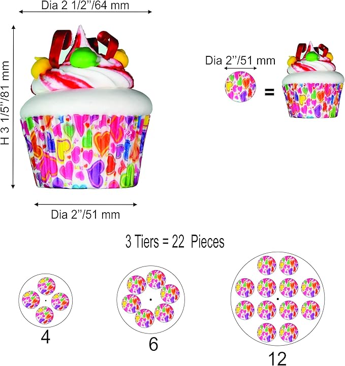AMT Acrylic Cupcake Stand | Clear Acrylic Cupcake Stand for 22 Cupcakes | 3 Tiers Cupcake Stand | Perfect for a Wedding Shower, Birthday Party, Baby Shower. (1 pc/Box) (Rounds - 3 Tiers)