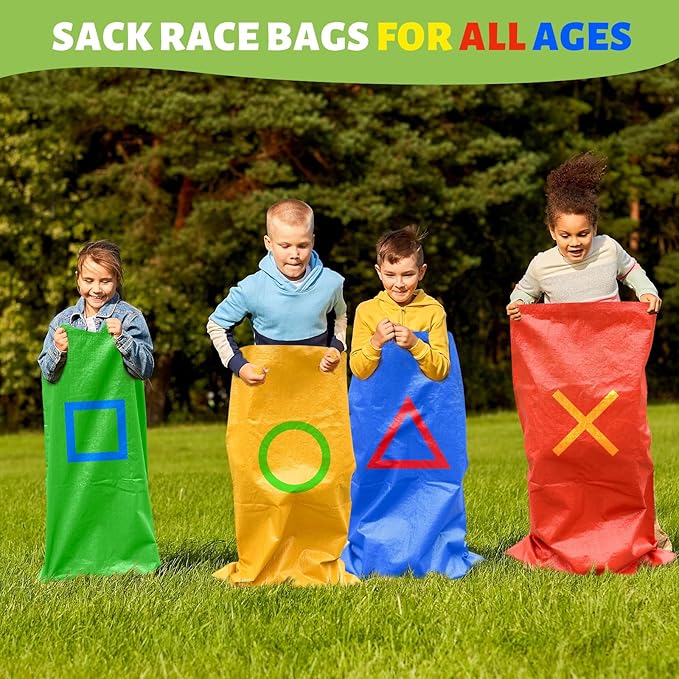 Potato Sack Race Bags, Easter Sack Race Bags for Adults and Kids Outdoor Games Backyard Games Party Birthday Games Carnival Field Day Lawn Family Reunion Games