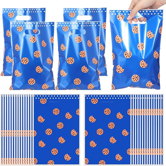 Eccliy 30 Pcs Cookie Goodie Bags Cookie Party Favor Bags Cartoon for Theme Birthday Party Decorations Goodie Supplies